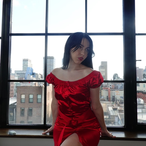 Y2K GUESS RED MINI DRESS - Picture 1 of 2